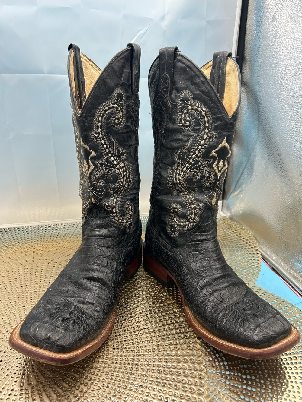 Ferrini men 9 exotic croc print cowboy boots